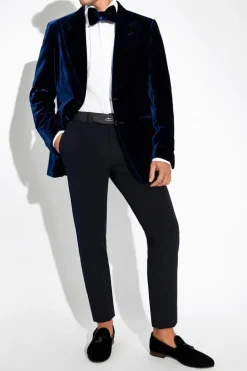 Tom Ford GRANATOWY Aksamitna marynarka
