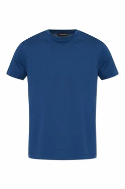 Tom Ford GRANATOWY Bawełniany t-shirt