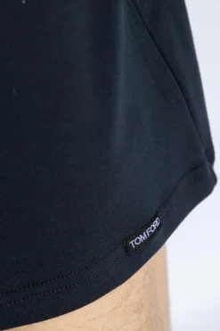 Tom Ford GRANATOWY Bawełniany t-shirt