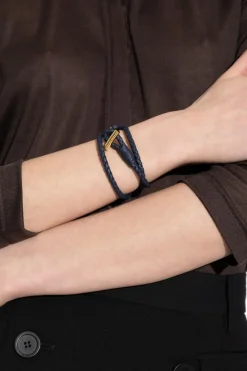 Tom Ford GRANATOWY Skórzana bransoleta