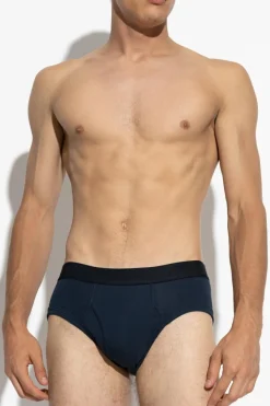 Tom Ford GRANATOWY Slipy z logo