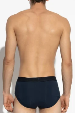 Tom Ford GRANATOWY Slipy z logo