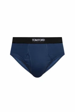 Tom Ford GRANATOWY Slipy z logo