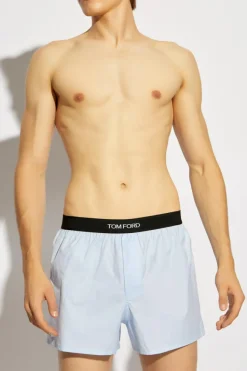 Tom Ford jasnoniebieski Bokserki z logo