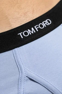 Tom Ford jasnoniebieski Slipy z logo