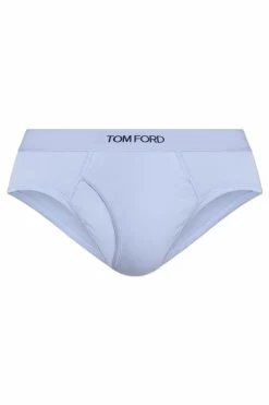 Tom Ford jasnoniebieski Slipy z logo