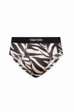 Tom Ford kremowy Slipy z logo
