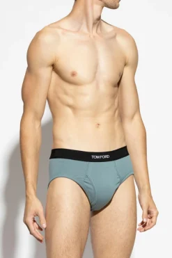 Tom Ford NIEBIESKI Slipy z logo