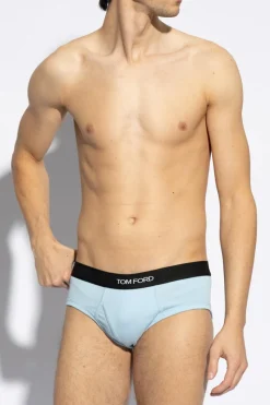 Tom Ford NIEBIESKI Slipy z logo