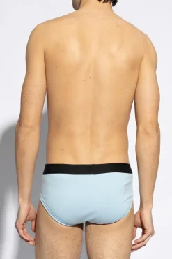Tom Ford NIEBIESKI Slipy z logo