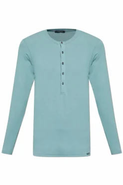 Tom Ford NIEBIESKI T-shirt bieliźniany z długimi rękawami