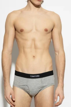 Tom Ford SZARY Dwupak slipów z logo