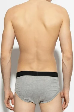 Tom Ford SZARY Dwupak slipów z logo
