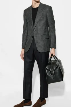Tom Ford SZARY Marynarka w pepitkę