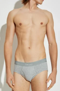 Tom Ford SZARY Slipy z logo