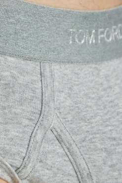 Tom Ford SZARY Slipy z logo