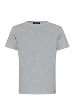 Tom Ford SZARY T-shirt z logo