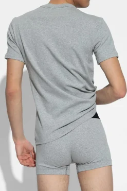 Tom Ford SZARY T-shirt z logo