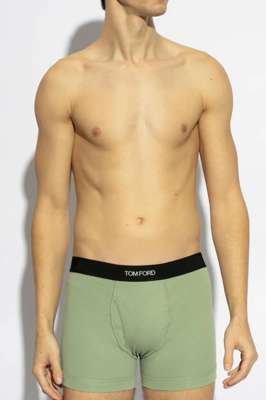 Tom Ford ZIELONY Bawełniane bokserki