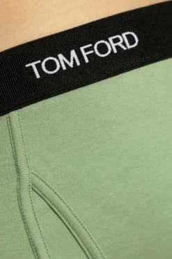 Tom Ford ZIELONY Bawełniane bokserki