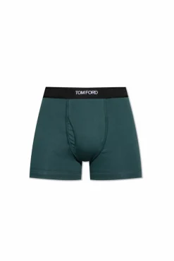 Tom Ford ZIELONY Bokserki z logo