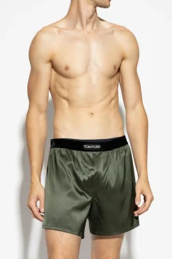 Tom Ford ZIELONY Bokserki z logo