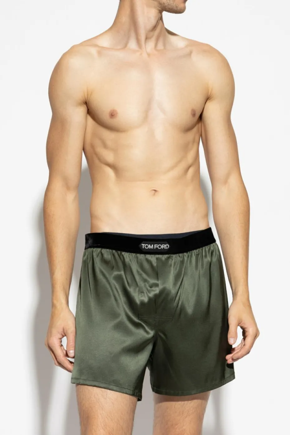 Tom Ford ZIELONY Bokserki z logo
