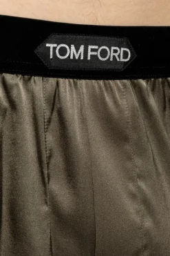 Tom Ford ZIELONY Jedwabne szorty bieliźniane