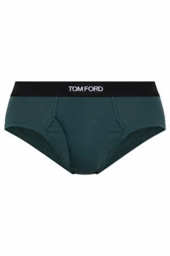Tom Ford ZIELONY Slipy kąpielowe