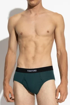 Tom Ford ZIELONY Slipy kąpielowe