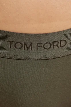 Tom Ford ZIELONY Stringi z logo