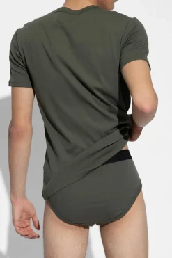 Tom Ford ZIELONY T-shirt z logo
