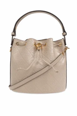 Tory Burch beżowy Torba na ramię `T-Monogram` typu `bucket`