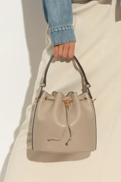 Tory Burch beżowy Torba na ramię `T-Monogram` typu `bucket`