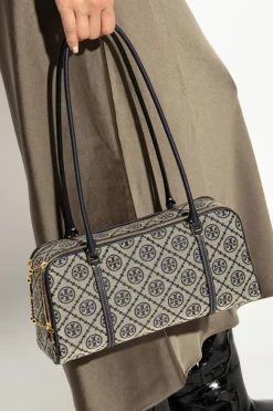 Tory Burch beżowy Torba na ramię `T Monogram Small`