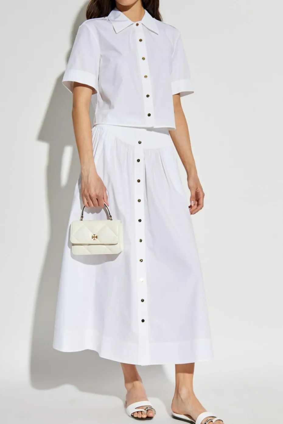 Tory Burch BIAŁY Koszula z krótkimi rękawami