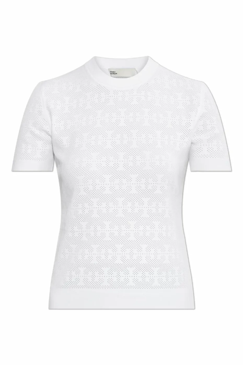 Tory Burch BIAŁY Top z okrągłym dekoltem