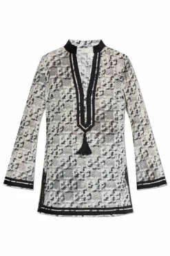 Tory Burch BIAŁY Tunika z nadrukiem