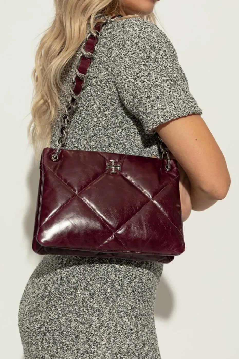 Tory Burch BORDO Torba na ramię `Kira Diamond`