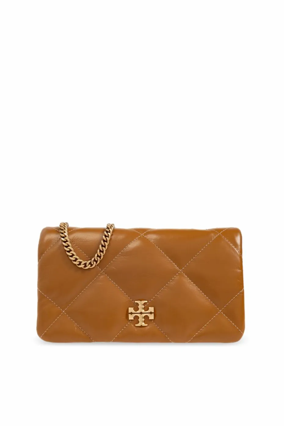 Tory Burch BRĄZOWY Portfel na łańcuchu `Kira`