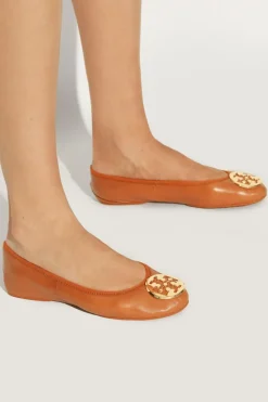 Tory Burch BRĄZOWY Skórzane baleriny