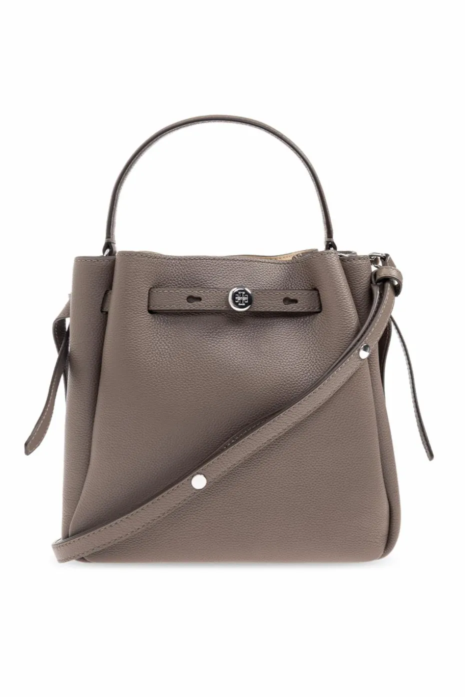 Tory Burch BRĄZOWY Torba do ręki `Romy` typu `bucket`