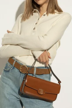 Tory Burch BRĄZOWY Torba na ramię `Robinson`