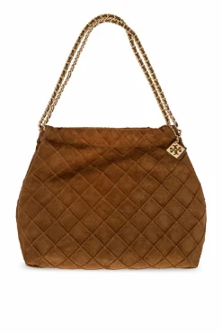 Tory Burch BRĄZOWY Torba na ramię `Fleming Soft`