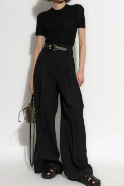 Tory Burch CZARNY Top z perforacją