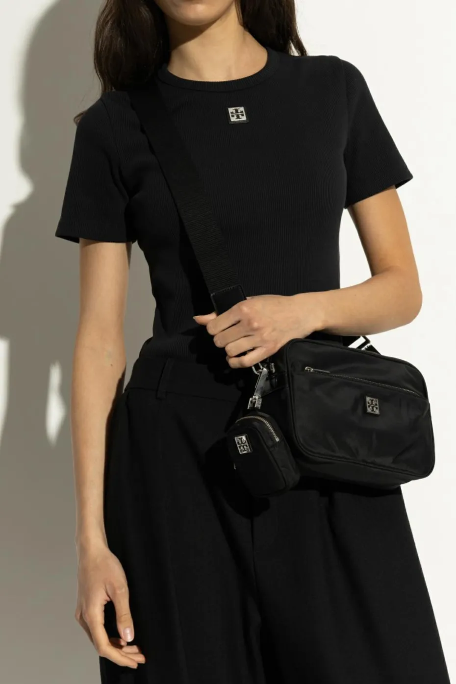 Tory Burch CZARNY Torba na ramię z logo