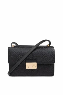 Tory Burch CZARNY Torba na ramię `T Monogram Pebble