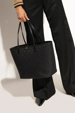 Tory Burch CZARNY Torba na ramię ‘T Monogram Zip’