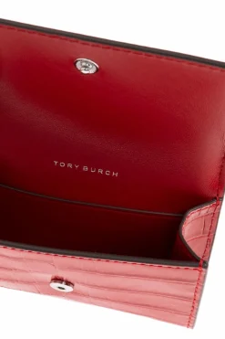 Tory Burch CZERWONY Portfel z logo
