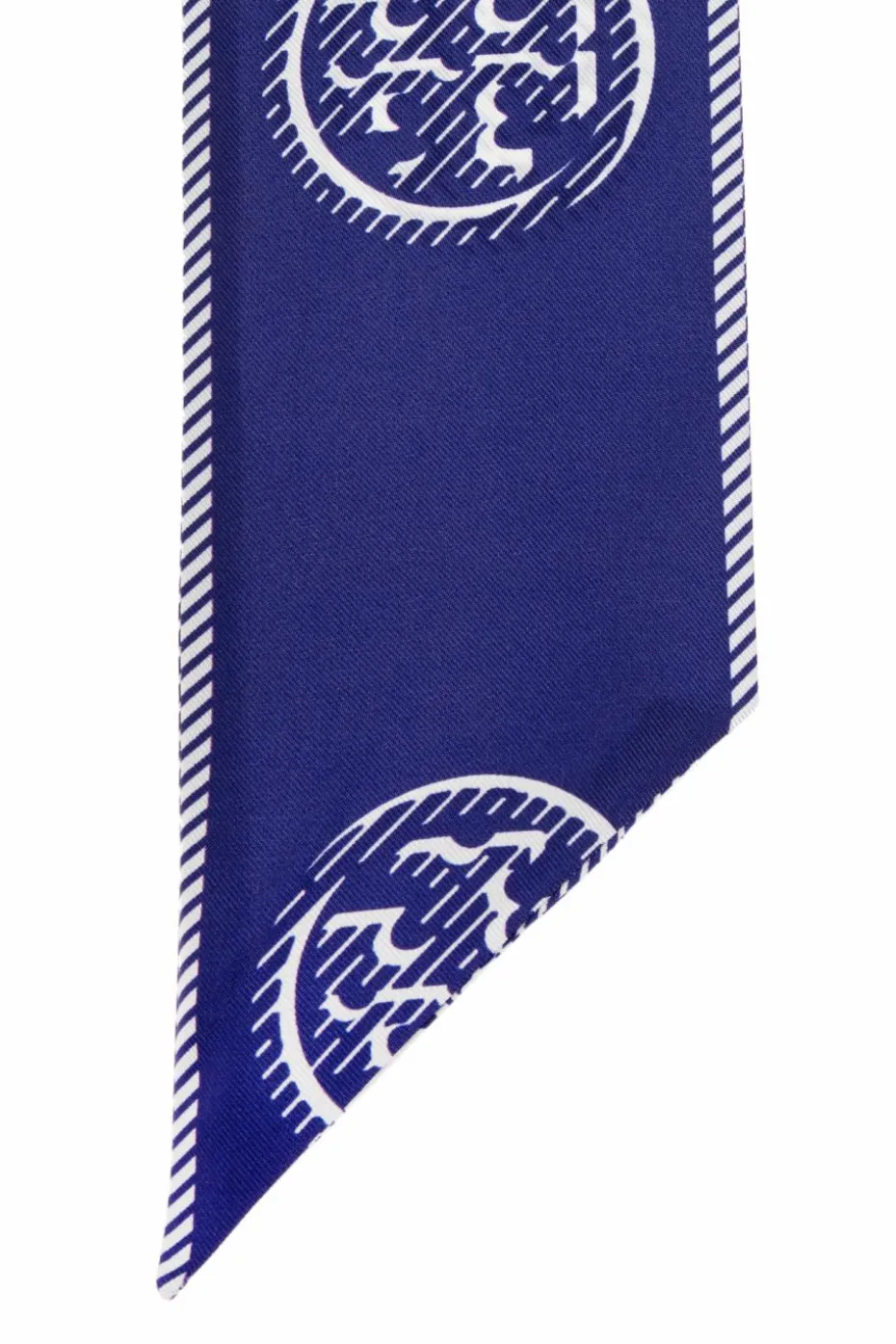 Tory Burch GRANATOWY Jedwabna apaszka z logo